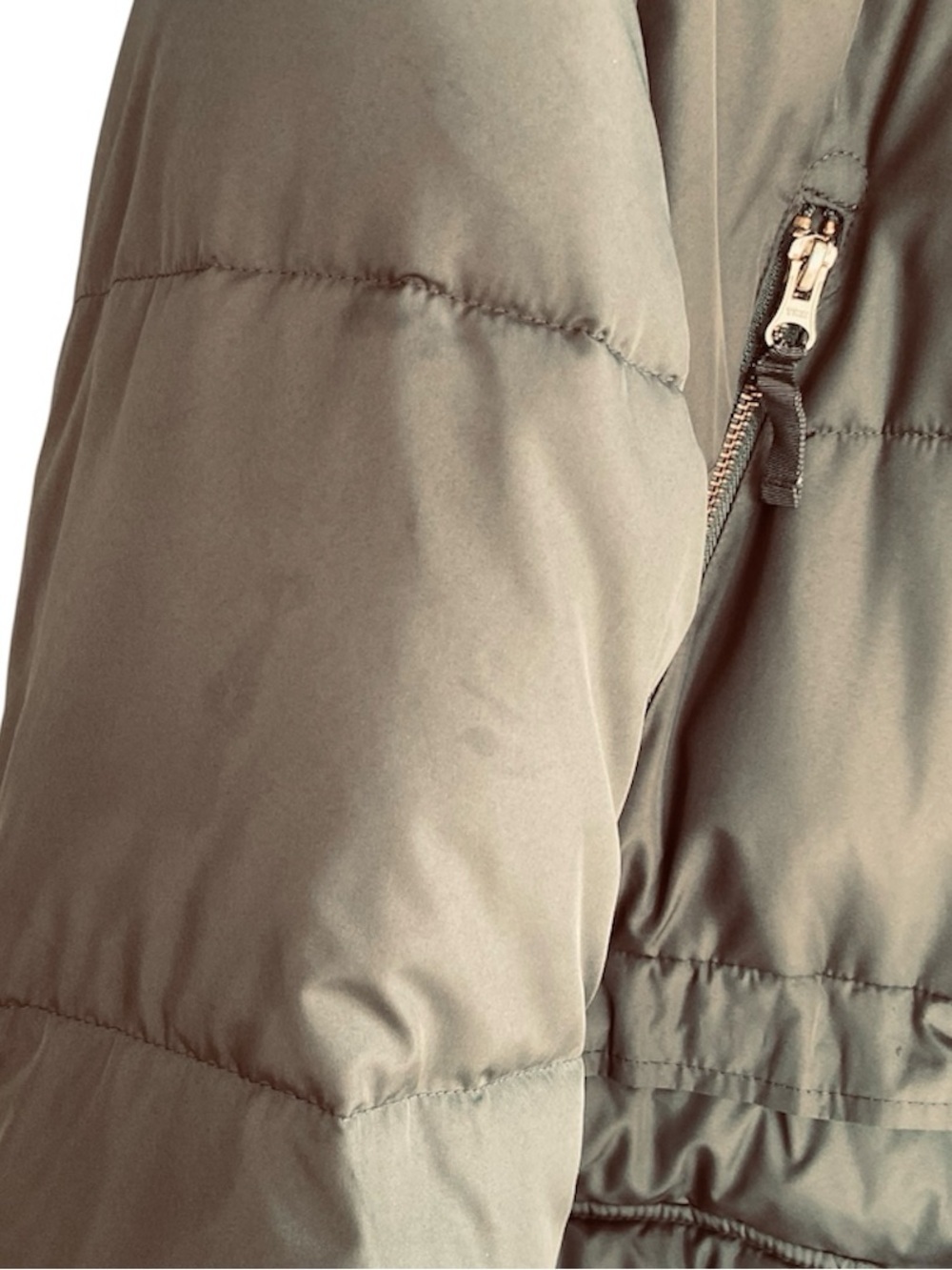 J.CREW Chateau Puffer Jacket Parka Hood Zip Pockets Olive Green Women Size M - Picture 11 of 11